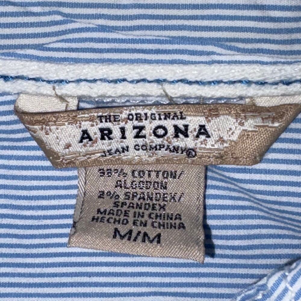 Arizona Jean Co. Women's M Striped Button Down Shirt Coastal Granmillennial - Picture 7 of 10